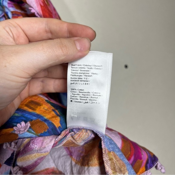 Farm Rio Colored Bananas Puff Sleeve Blouse Size Large - Picture 15 of 15